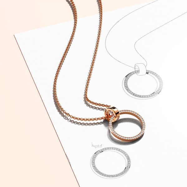 Orbit of Charm Necklace Embellished with SWAROVSKI® Crystal in Rose Gold - Image 3