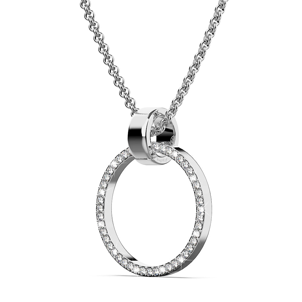 Orbit of Charm Necklace Embellished with SWAROVSKI® Crystal in White Gold - Image 2