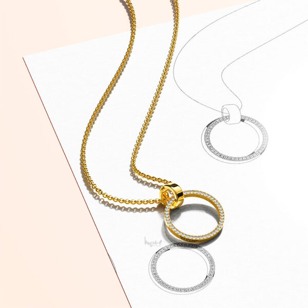 Orbit of Charm Necklace Embellished with SWAROVSKI® Crystal in Gold - Image 3