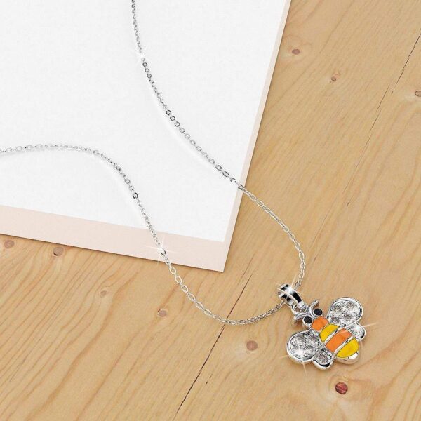 Bumblebee Crystal Necklace White Gold Layered Jewellery - Image 2