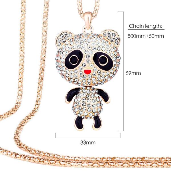 Panda Long Necklace Embellished with SWAROVSKI® Crystals - Image 2