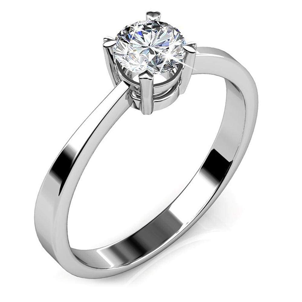 Solitaire Ring Embellished with SWAROVSKI® Crystals