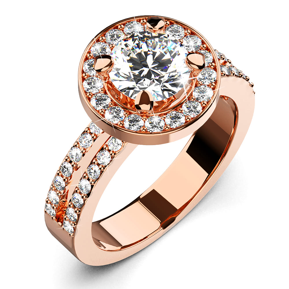 Bloom Halo Ring Embellished with SWAROVSKI® Crystals