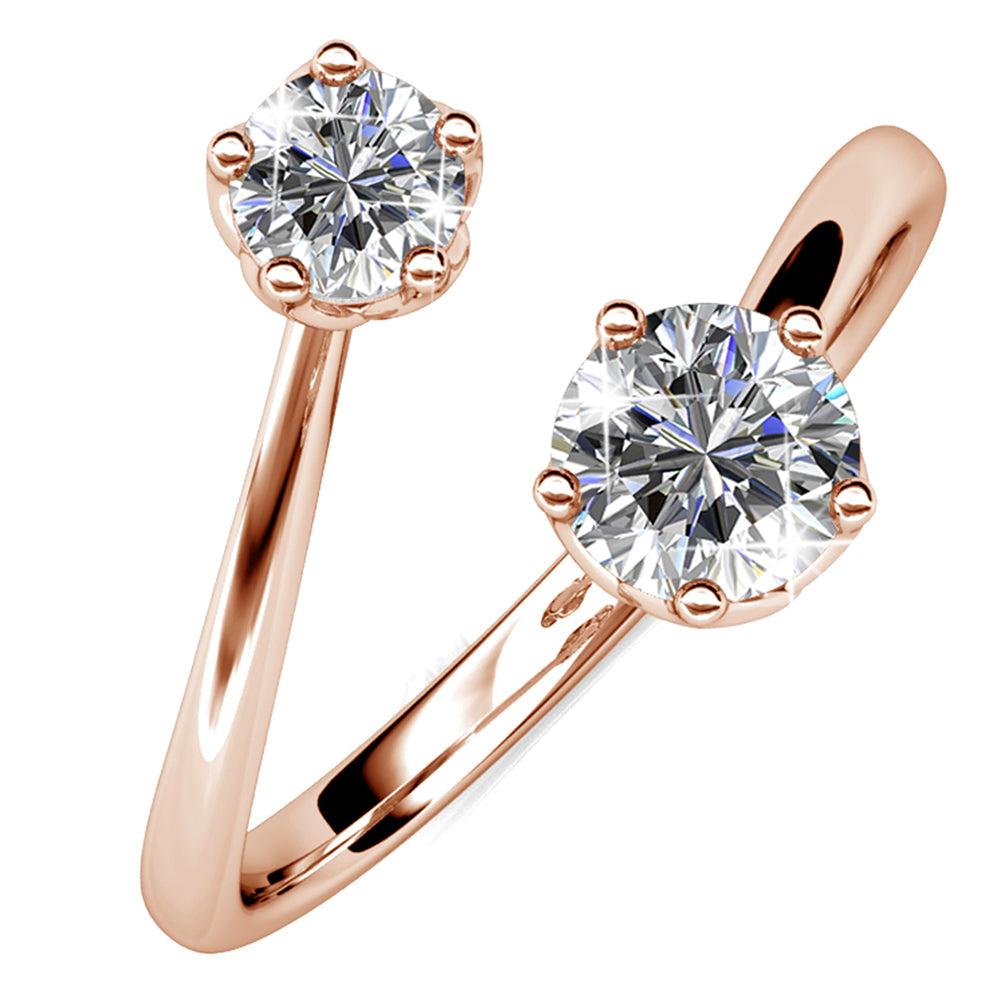 Split Crystal Clear Personality Ring Embellished with SWAROVSKI® Crystals