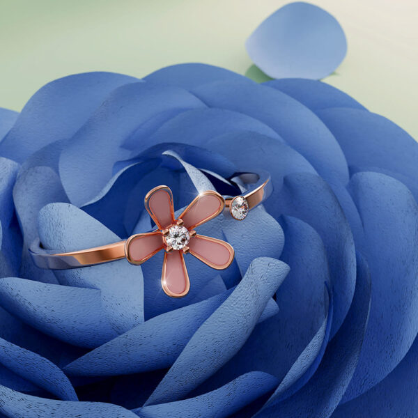 Petalia Pink Ring Featured SWAROVSKI® Crystals in Rose Gold - Image 3