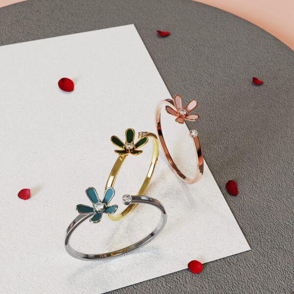 Petalia Pink Ring Featured SWAROVSKI® Crystals in Rose Gold - Image 5
