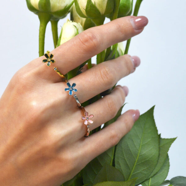 Petalia Pink Ring Featured SWAROVSKI® Crystals in Rose Gold - Image 4