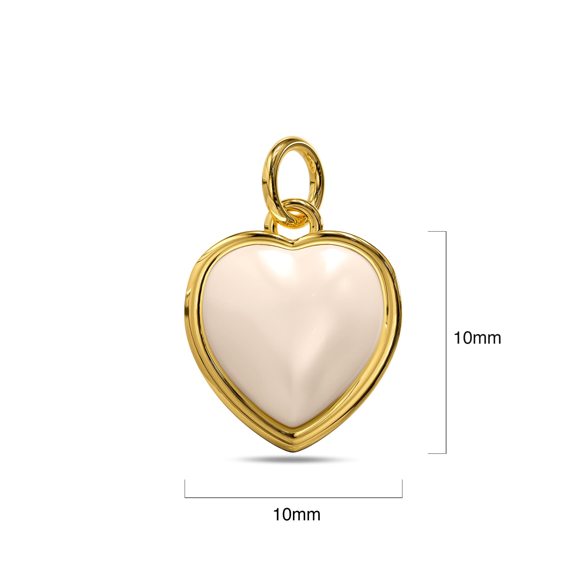 Yin Yang Pearl Heart Gold Charm Necklace - Image 3