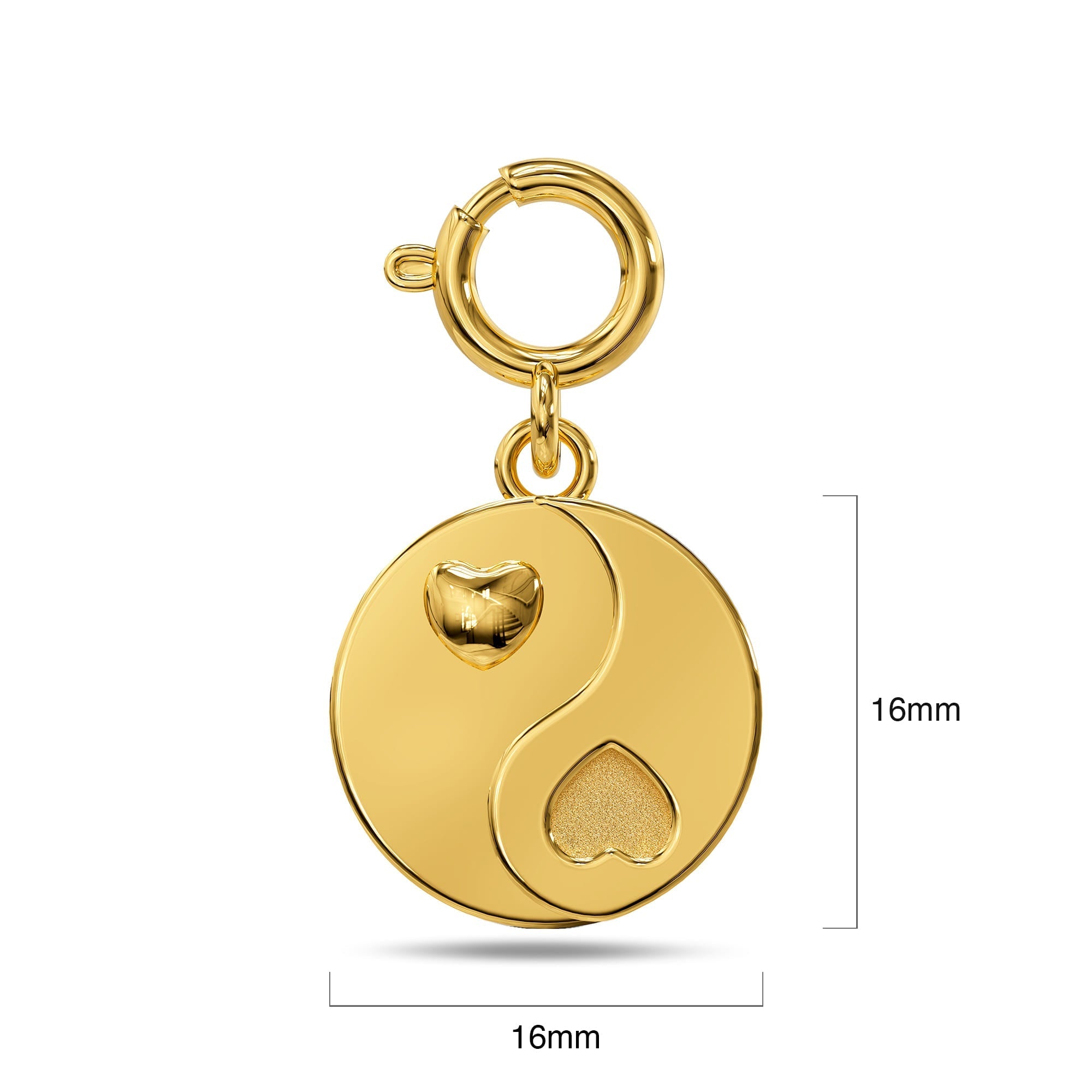 Yin Yang Pearl Heart Gold Charm Necklace - Image 4