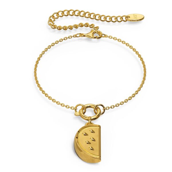 Watermelon Slice Gold Charm Bracelet
