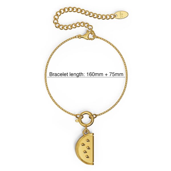 Watermelon Slice Gold Charm Bracelet - Image 4
