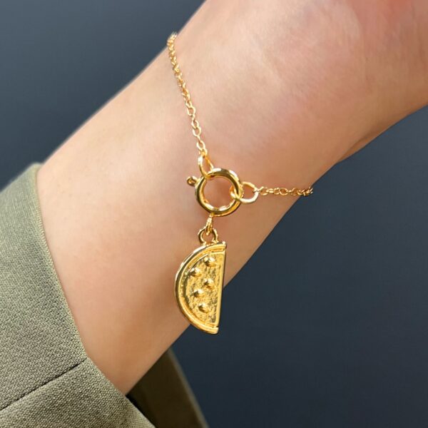 Watermelon Slice Gold Charm Bracelet - Image 3