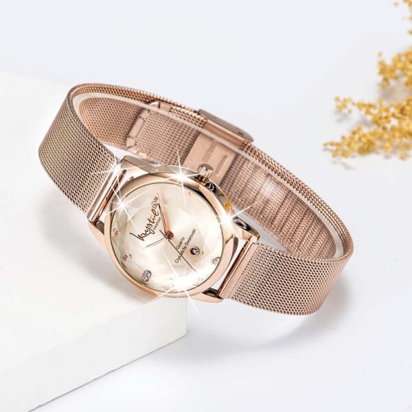 Krystalline Sleek Rose Gold Watch Embellished With SWAROVSKI¬Ã† Crystals - Image 4