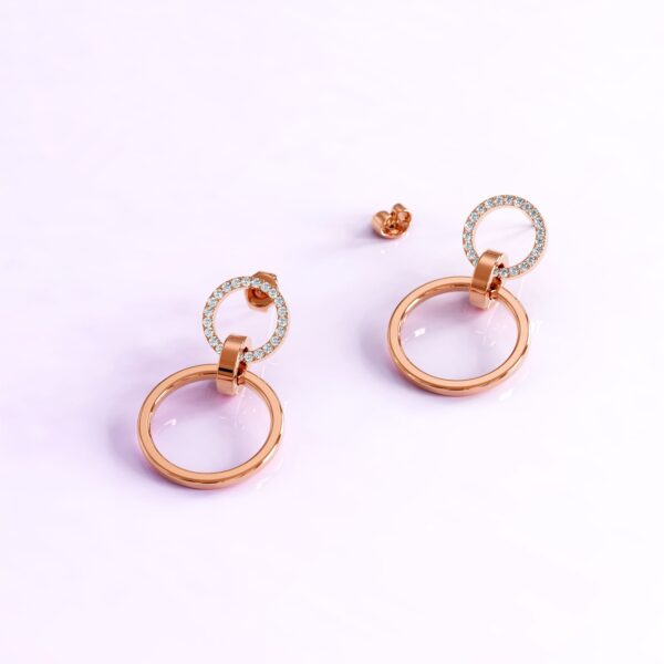 Orbit of Radiance Earrings Embellished with SWAROVSKI® Crystal in Rose Gold - Image 2
