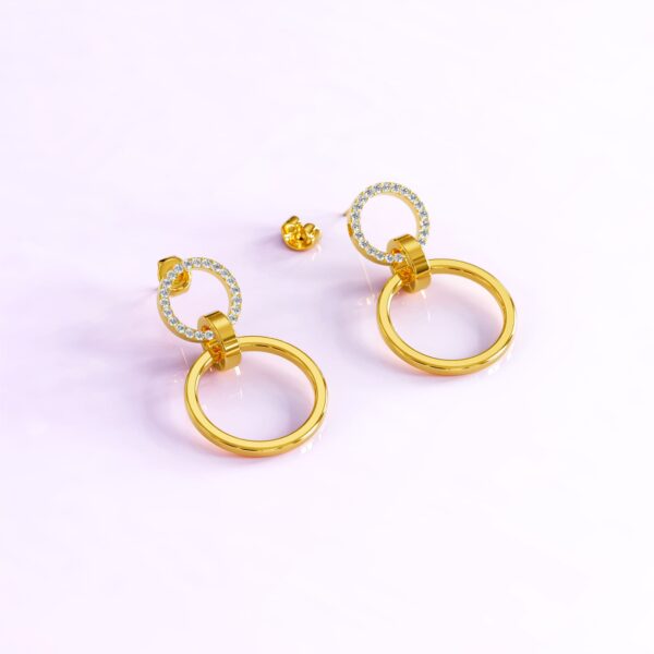 Orbit of Radiance Earrings Embellished with SWAROVSKI® Crystal in Gold - Image 2