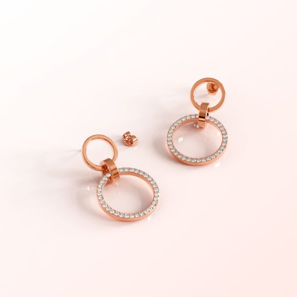 Orbit of Elegance Earrings Embellished with SWAROVSKI® Crystal in Rose Gold - Image 2