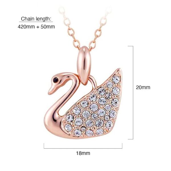 Krystal Swan Necklace Embellished with SWAROVSKI® Crystals - Image 3