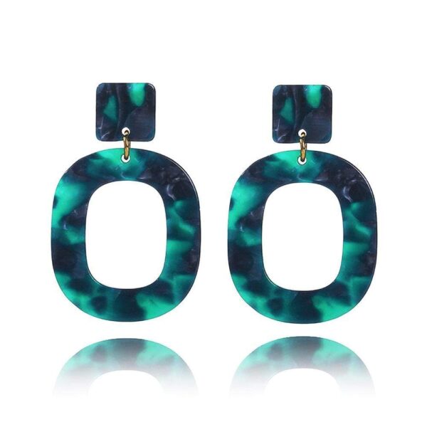 Obsession Tortoiseshell Leopard Print Drop Earrings in Green