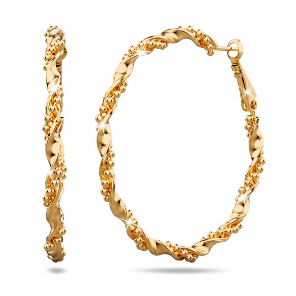 Twisted Garland Earrings In Gold