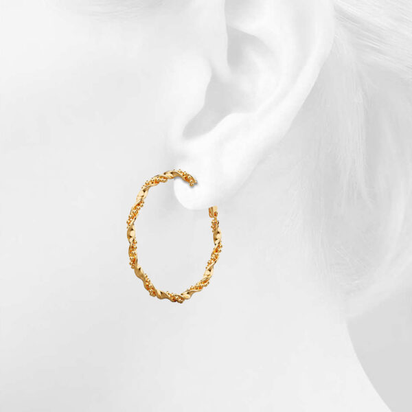 Twisted Garland Earrings In Gold - Image 2