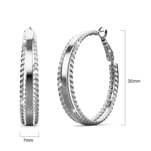 Silver Whimsical Hoop Earrings - Image 3
