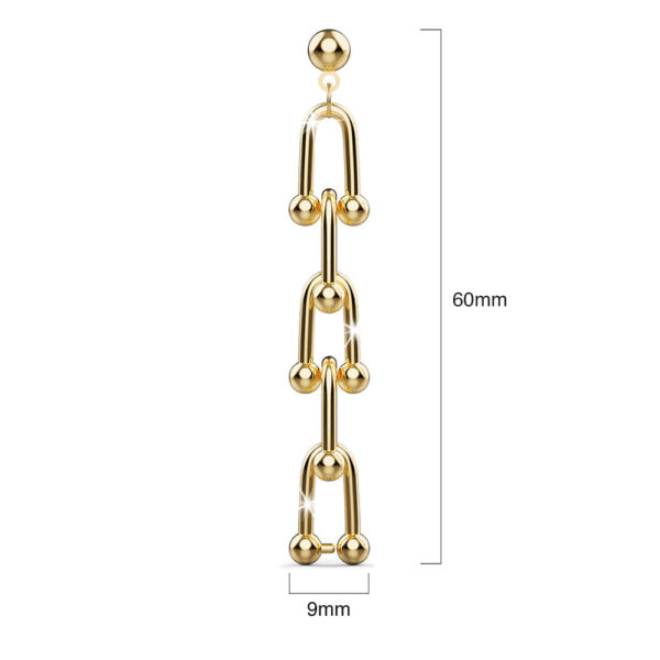 Dania U-Link Chain Earrings In Gold - Image 3