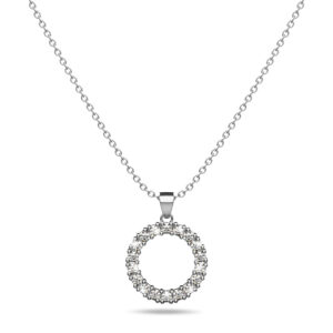 Crystal Halo Silver Necklace