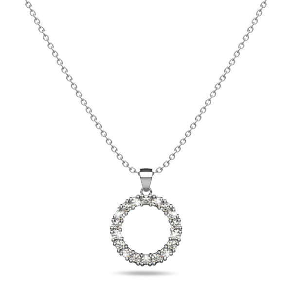 Crystal Halo Silver Necklace