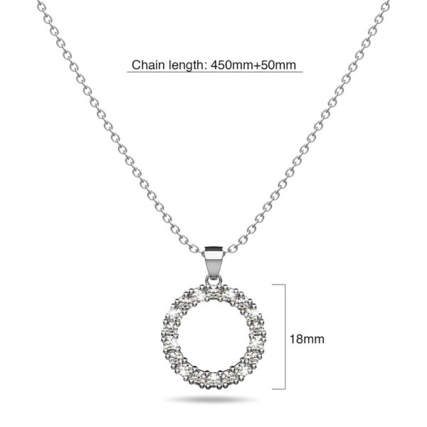 Crystal Halo Silver Necklace - Image 2