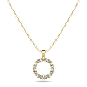 Crystal Halo Gold Necklace