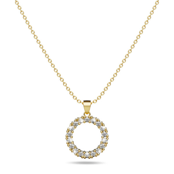Crystal Halo Gold Necklace