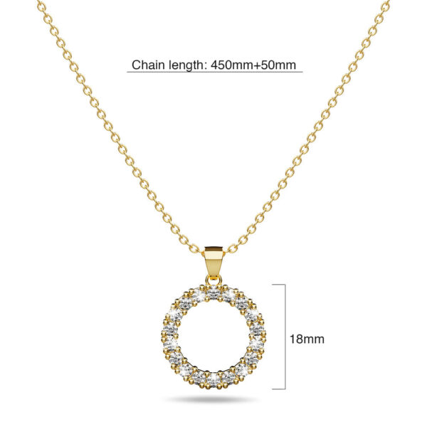 Crystal Halo Gold Necklace - Image 2