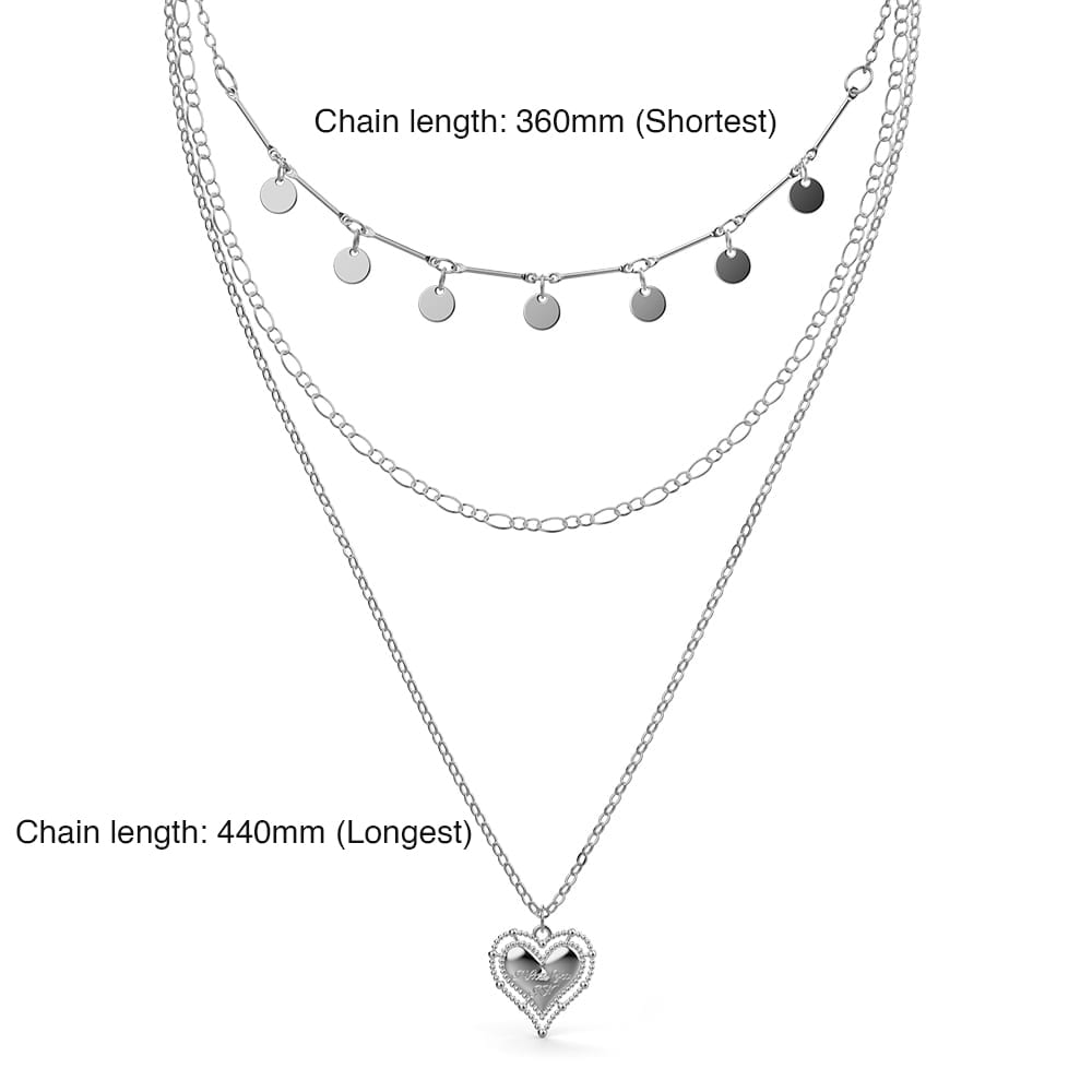 Triple Layered Necklace In Silver - Image 3
