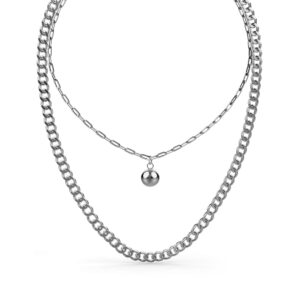 2-Chain Layered Silver Necklace
