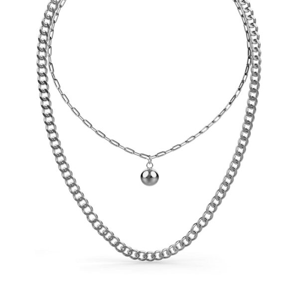 2-Chain Layered Silver Necklace