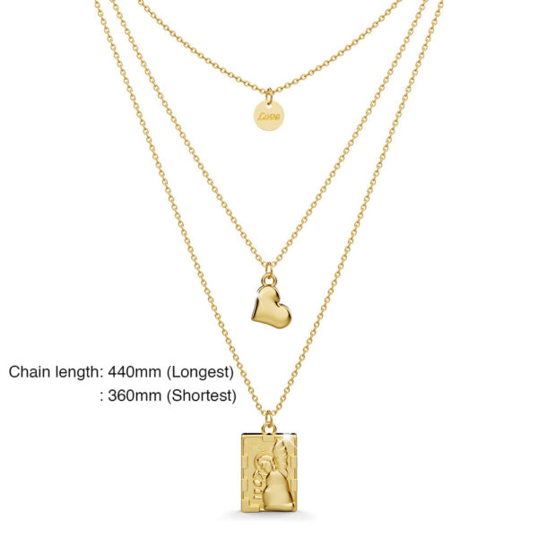 Candace Tri Pendant Layered Necklace - Image 3