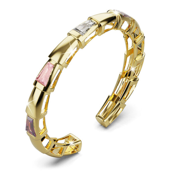 Phalanges Open Cut Ring with Mixed Crystal Zirconia