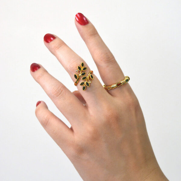 Phalanges Open Cut Ring with Mixed Crystal Zirconia - Image 3