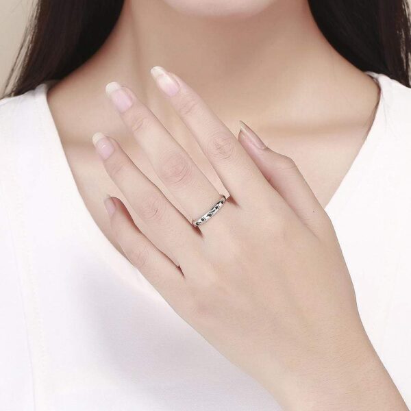 Solid 925 Sterling Silver Animal Pet Paw Print Band Ring