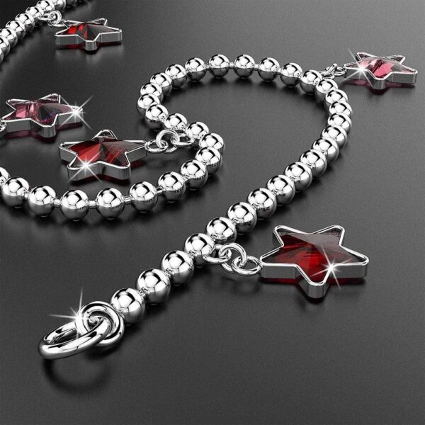 Solid 925 Sterling Silver Star Charm Anklet - Image 2