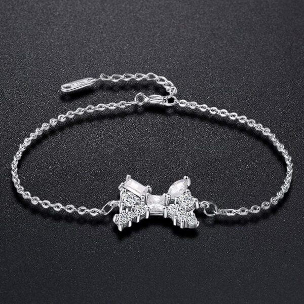 Solid 925 Sterling Silver Silver Ribbon Bracelet - Image 2