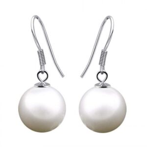 Solid 925 Sterling Silver Lady Pearl Earrings
