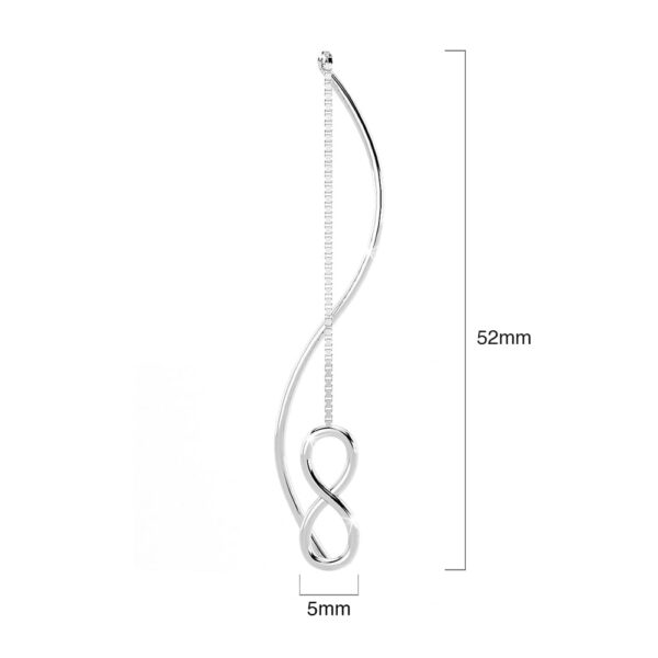 Solid 925 Sterling Silver Infinity Dangle Earrings - Image 4