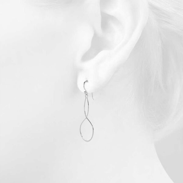 Solid 925 Sterling Silver Infinite Dangle Earrings - Image 3