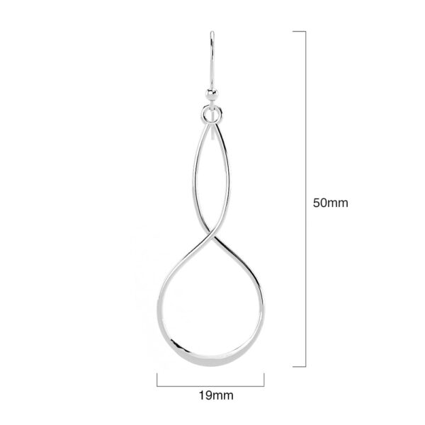 Solid 925 Sterling Silver Infinite Dangle Earrings - Image 4