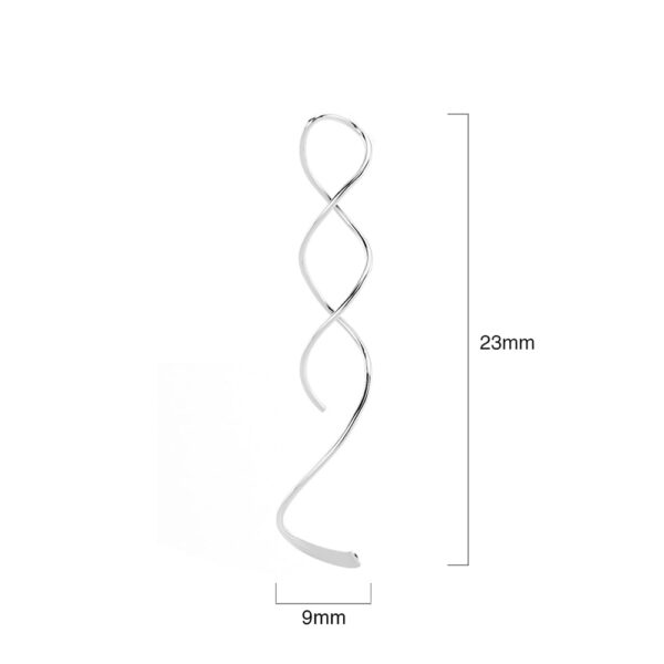 Solid 925 Sterling Silver Swirl Dangle Earrings - Image 4