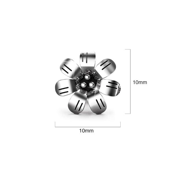 Solid 925 Sterling Silver Flora Stud Earrings 10mm - Image 5