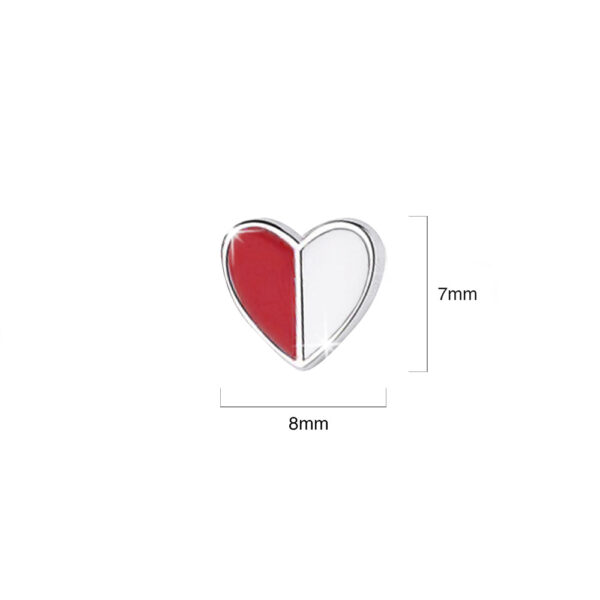 Solid 925 Sterling Silver Harmonious Red Love Earrings - Image 3
