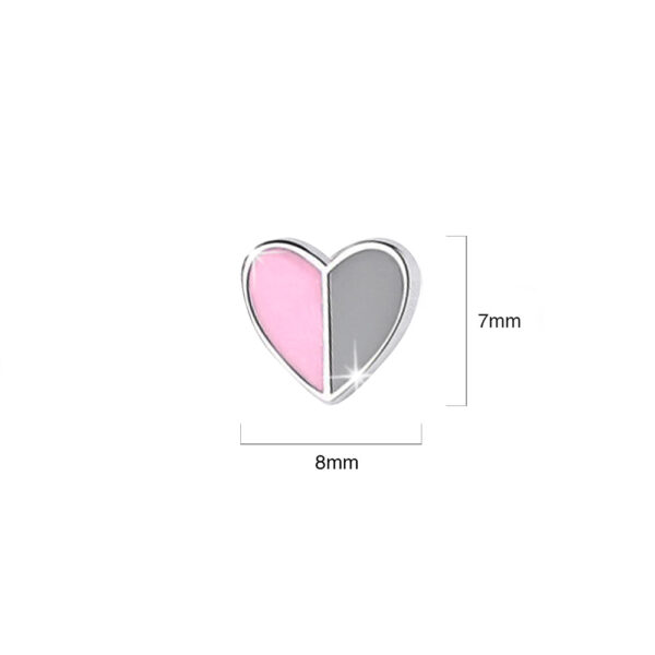 Solid 925 Sterling Silver Harmonious Pink Love Earrings - Image 3