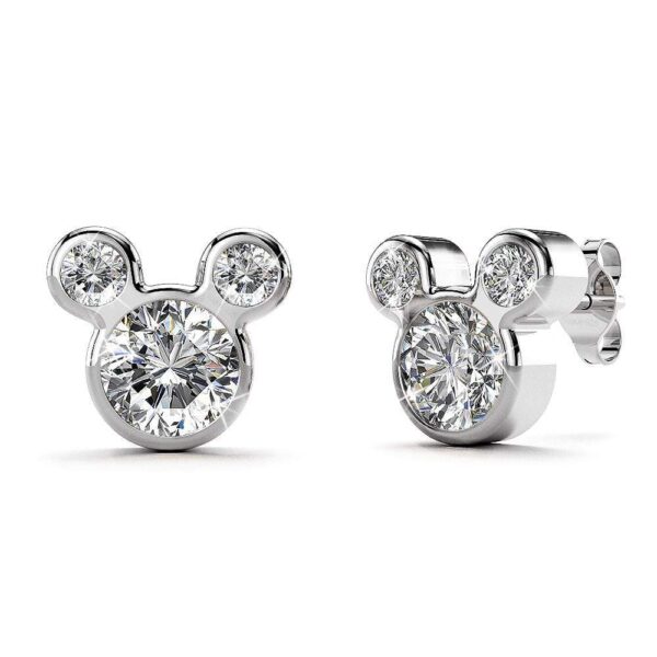 Solid 925 Sterling Silver Mickey Earrings